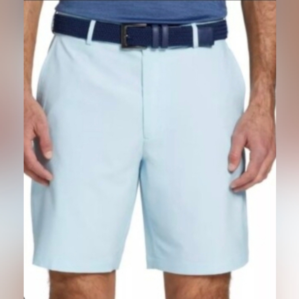 Walter Hagen Men's Micro Linens Soft Blue  Shorts W30, 9" Inseam #88